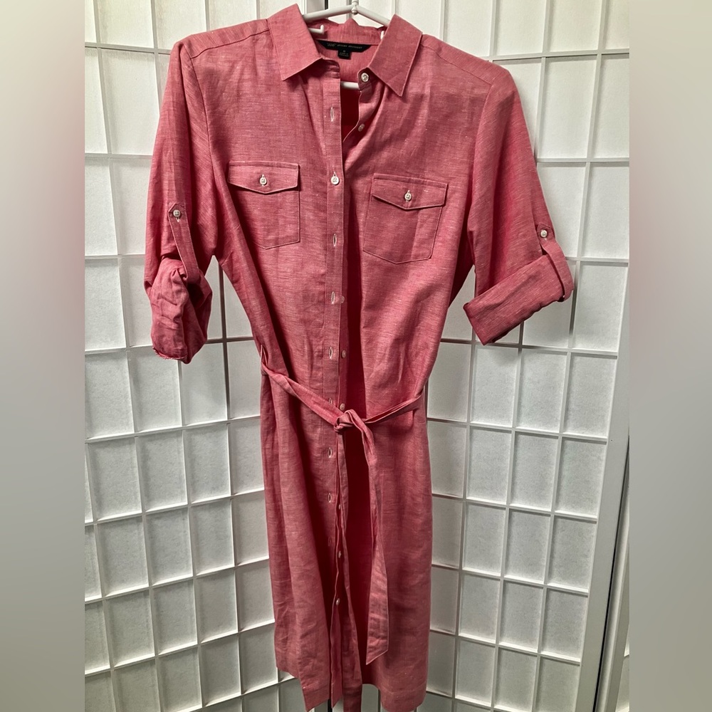 Banana Republic Pink Linen Shirtdress (8)